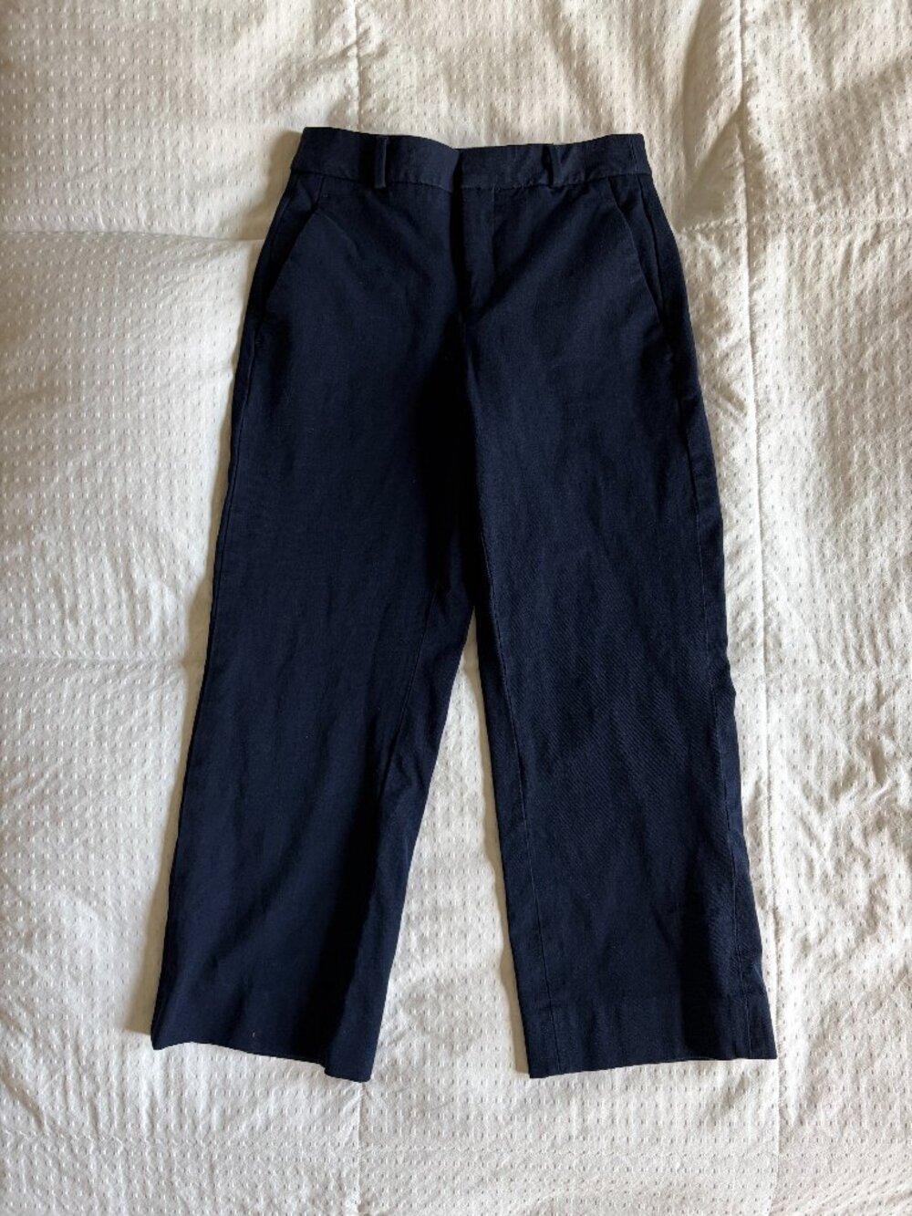 Banana Republic Sloan Straight Leg Ankle Pant High Rise 00 Petite Navy Blue